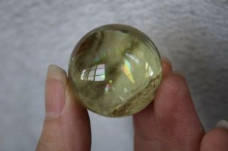 32g Natural Rare Yellow Citrine Quartz Crystal Sphere Ball Healing