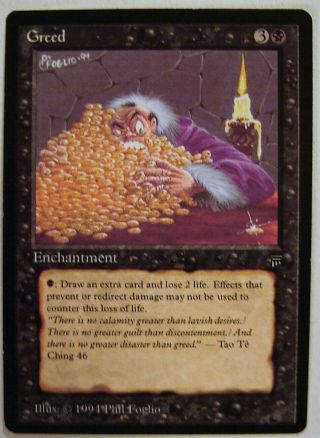 Mtg Card - Previously Owned Greed Card From Legends