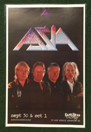 Asia 11x17 Promo Poster Gravitas Tour Rams Head On Stage Rare