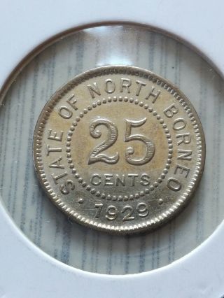 State Of North Borneo 25cent 1929 - Rare (01)