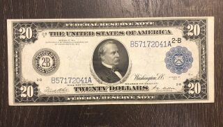 1914 $20 Dollar Bill York City 2b Rare Series Large Note