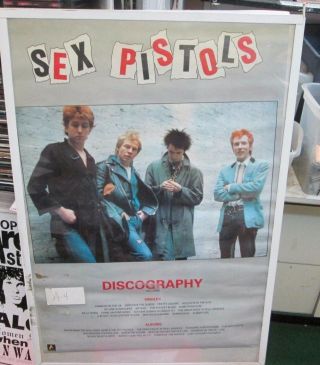 Sex Pistols Poster 1989 Vintage Rare Sid Vicious Johnny Rotten