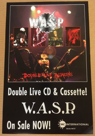 W.  A.  S.  P.  Wasp Rare 1998 Promo Poster For Double Cd Usa 11 X 17 Never Displayed