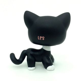 Littlest Pet Shop RARE Black Short Hair Cat kitty Animal Figure Tpy LPS 2249 3