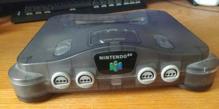 Nintendo 64 N64 Funtastic Smoke Grey Clear Black Video Game Console Only Rare