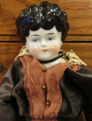 16 " Rare C1880 China Head Doll W/orig Alphabet Body & Great Outfit