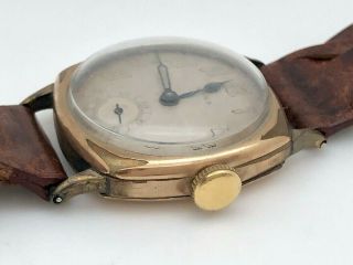 Rare Cyma 1920s After Wwi Military Trench Gold Filled Cushion Dial Runs