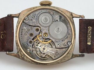 RARE CYMA 1920s After WWI MILITARY TRENCH Gold Filled Cushion Dial RUNS 4