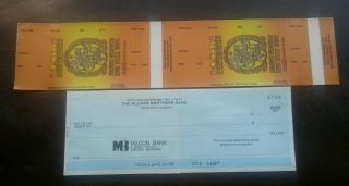 Rare Allman Brothers Band Vintage Blank Check & Prototype Beacon Tickets