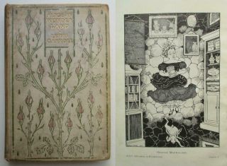Rare Antiquarian C.  1909 1st Alice In Wonderland Blanche Mcmanus Illustrated