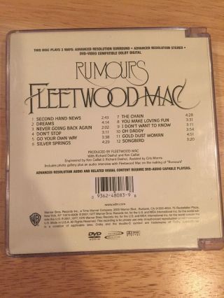Fleetwood Mac Rumours DVD AUDIO CD Multichannel Bonus Content RARE 6