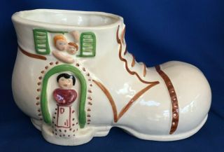 Very Rare Vintage Post War Ceramic Shoe / Boot House - Old Woman Nursery Rhyme