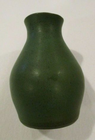 Rare Waco 4 1/2 Inch Pottery Vase - Matte Green - Stamped On Bottom