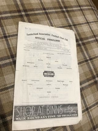 Rare Sunderand V Sheffield Utd.  Football Programme 29/12/45