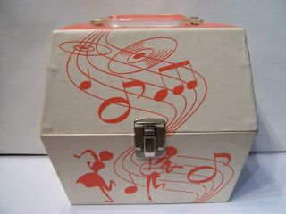 Rare Vintage 7 " 45rpm Record Tote Carry Case Storage Box Unique Design