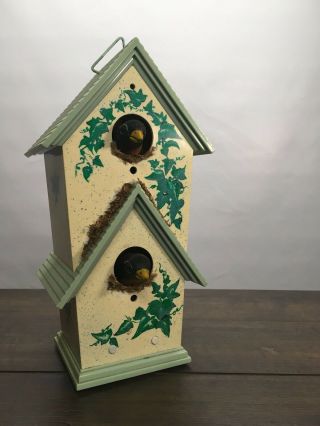 Rare Gemmy Singing Birdhouse - Robins • Singing Birds •