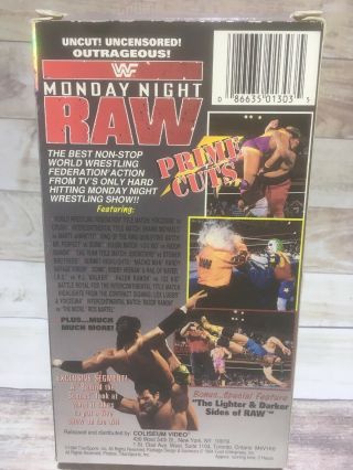 RARE 1993 WWF Monday Night Raw Prime Cuts VHS Coliseum Home (Wcw Ecw Nwo A3 4
