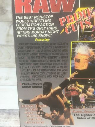 RARE 1993 WWF Monday Night Raw Prime Cuts VHS Coliseum Home (Wcw Ecw Nwo A3 5