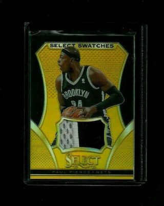 Paul Pierce 2013 - 14 Select Swatches Gold Patch /10 Rare Brooklyn Nets Celtics