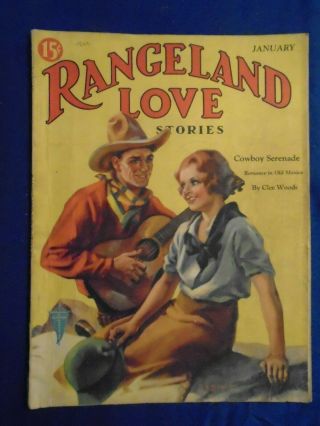 Rangeland Love Stories January 1933 Very Rare 1st Issue