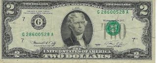 Two Dollar Bill Printing Error Misaligned Serial 1976 Rare Note Banknote