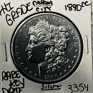 1890 Cc Morgan Silver Dollar Hi Grade U.  S.  Rare Key Coin 3354