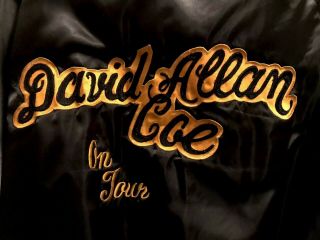 David Allan Coe Tour Jacket - 1983 - Black W/ Yellow - Size Large - Very Rare