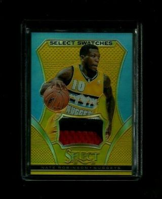 Nate Robinson 2013 - 14 Select Swatches Gold Patch 1/10 Rare Denver Nuggets Sp