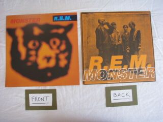 R.  E.  M.  Monster Rem Rare 2 Sided Promo Flat Poster 12x12 Michael Stipe Peter Buck