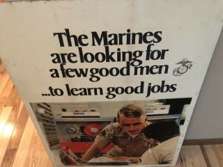 Vintage 1972 MILITARY RECRUITING War Sign A Few Good Men Double Side Very Rare 6