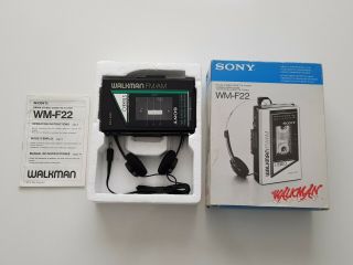 Extremely Rare Sony Walkman Personal Radio Cassette Player Wm - F22 Boxed