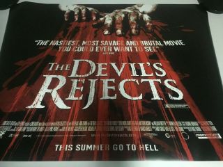 The Devils Rejects Quad Cinema Poster.  Rare Cult Horror Rob Zombie