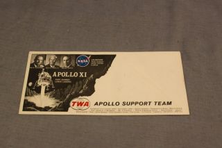 Rare Nasa Apollo 11 Twa Apollo Support Team First Day Cover Envelope