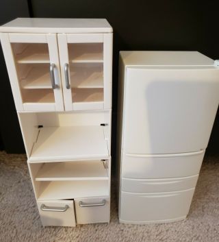 Re - Ment Retired Rare 1/6 Blythe Miniature White Fridge Cabinet No Box