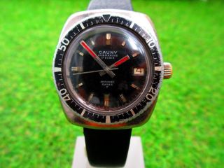 Rare Vintage Swiss Watch - Cauny Prima Submarine Cal.  Astf 1803 Circa 1970´s