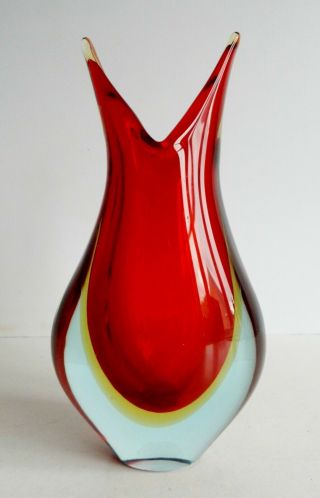 Stunning Rare Vintage Murano Art Glass Vase - Circa 1960 