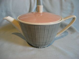 Villeroy & Boch Mettlach Rare Beatrice Tea Pot Mcm Pink Space Age France - Saar