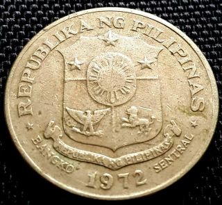 1972 Philippines 1 Peso (1 Piso) Coin,  F Rare (plus 1 Coin) D6746