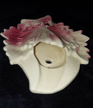 Vintage McCoy Pottery Wall Pocket Vase Planter/Pink & White Berries/Leaves/RARE 2