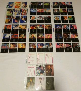 Revolutionary girl utena 1997 - 98,  Carddass Masters 3 set,  inserts,  phone card,  rare 7