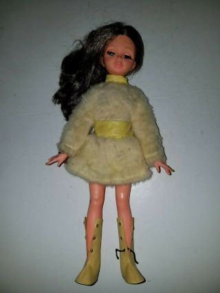 Rare 1960s W Goebel Western German 14 1/2 " Tall Doll Brunette With Blue Eyes