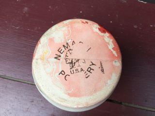 Vintage Vase Nemadji USA Pottery Clay ribbed 8 1/2” Tall Orange Rose Swirl Rare 5