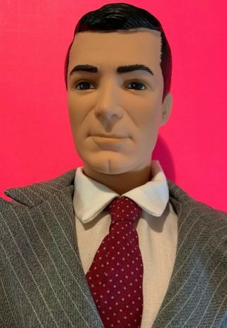 20 " Cary Grant Doll Dressed In Gray Pinstripe Suit And Tie.  1989 World Doll.  Rare