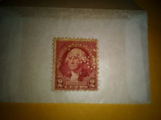 George Washington 2 Cent Stamp Vintage Rare C & O Railroad Cancellation