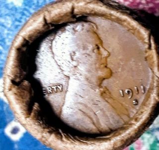 Small U.  S.  Cent Roll - Rare 1911 - S Lincoln Cent & Vf 1901 Indian Hd ☆ Ends