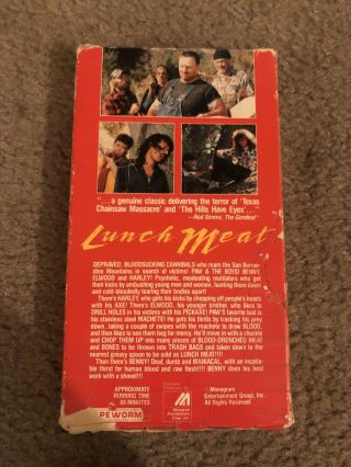 Lunch Meat VHS RARE Tapeworm video Monogram lunchmeat sov slasher 2