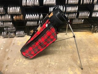 Rare Karsten Ping Golf Red & Green Plaid Lightweight Stand Bag Single Strap