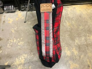 RARE Karsten PING GOLF Red & Green PLAID Lightweight STAND BAG Single Strap 6