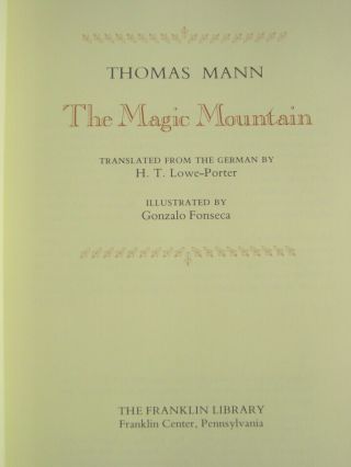 THE MAGIC MOUNTAIN - THOMAS MANN - FRANKLIN LIBRARY - LEATHER - RARE EDITION 4