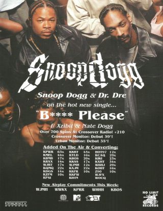 Snoop Dogg & Dr.  Dre Xzibit Rare Please Promo Trade Ad Poster For Best Cd